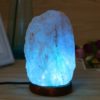High Efficiency Hand Carved USB Wooden Base Himalayan Rock Salt Lamp Air Purifier Night Light  3d lamp  night light  lava lamp 2